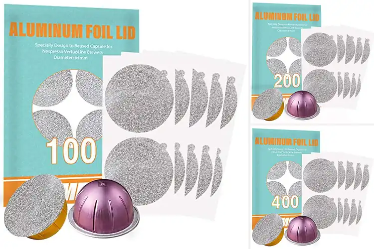 Detailed view of Best 64 Mm VertuoLine Foil Lids: Save Money, Cut Waste