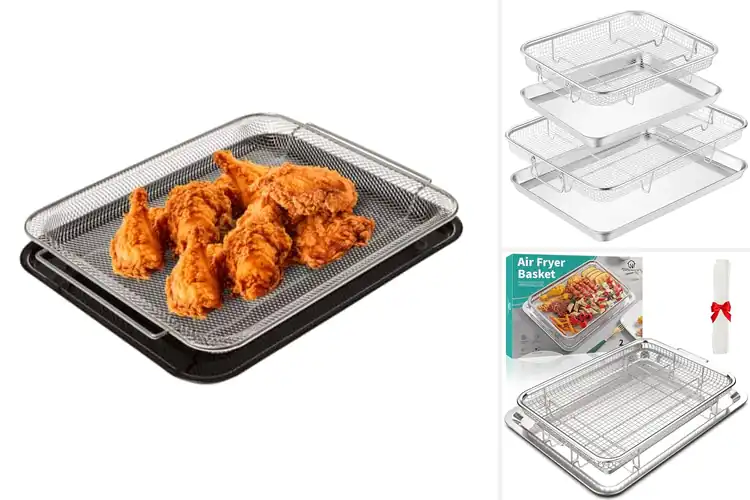 Detailed view of Best Dishwasher Safe Air Fryer Basket And Tray Set