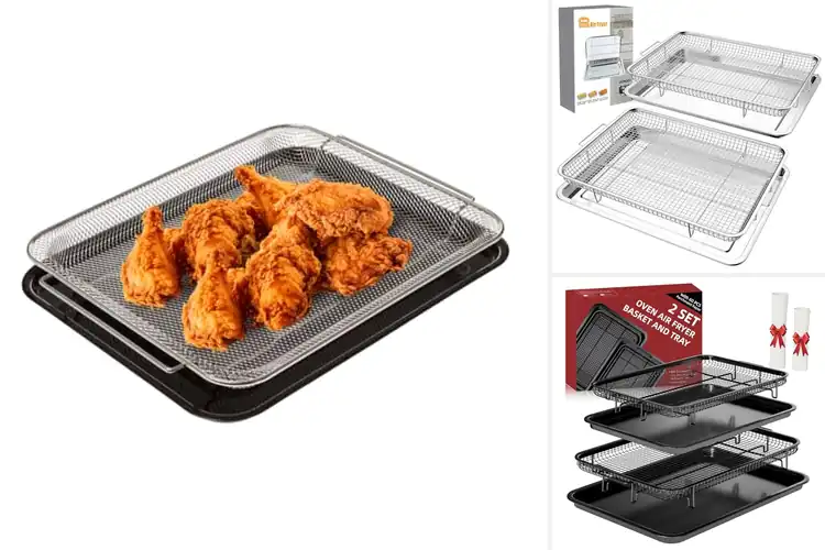 Detailed view of Best Easy Clean Up Air Fryer Basket And Tray Set