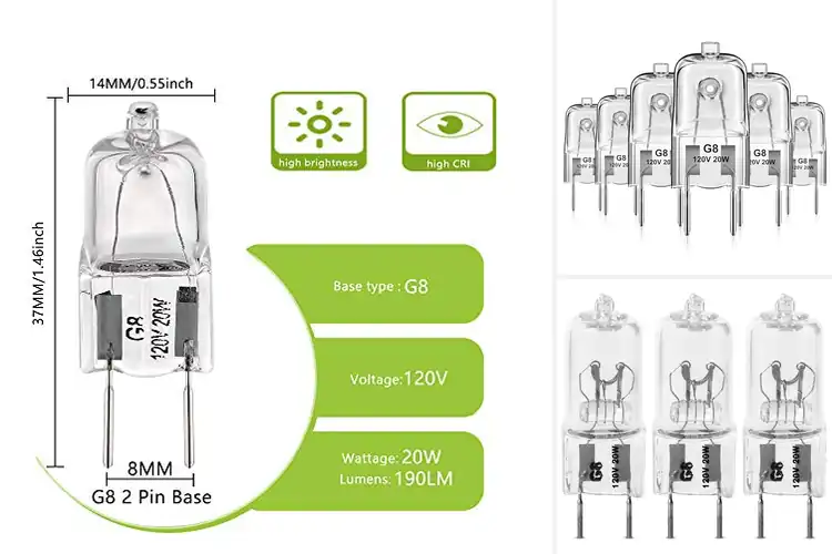 Detailed view of Best G8 Bi-Pin Base Bulbs: Bright, Adjustable, Easy Install