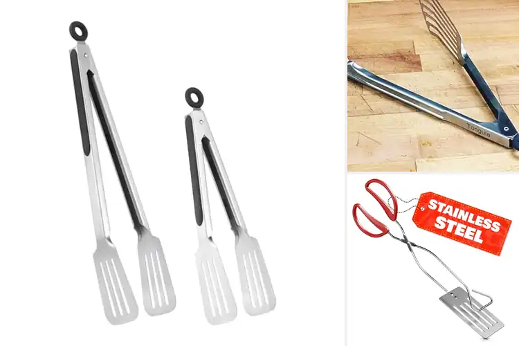 Detailed view of 10 Best Grilling Tongs For Fish: No-Stick Flips