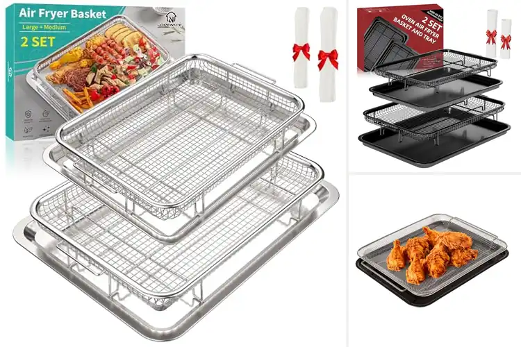 Detailed view of Best Large Oven Crisper Tray And Pan Set